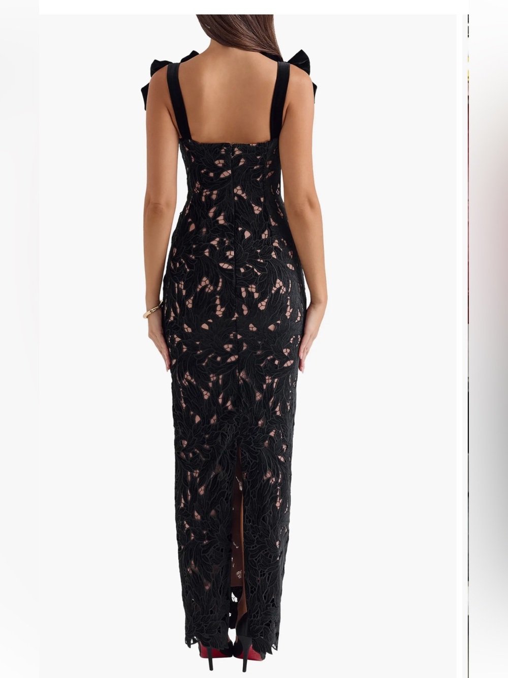 HOUSE OF CB TIFF Velvet lace body con gown - Picture 3 of 3
